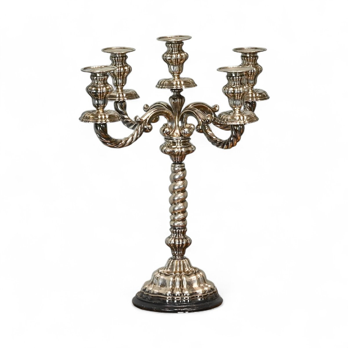 Coppia di Candelabri in Argento 800 - Italia XX Secolo-photo-2